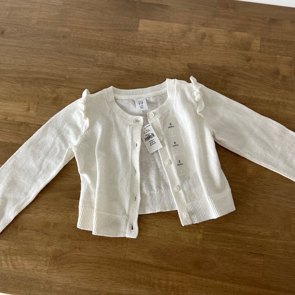 NEW Gap 2t White Cardigan